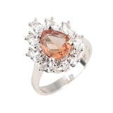 925 Sterling Silver Zultanite & Zircon Teardrop Halo Ring
