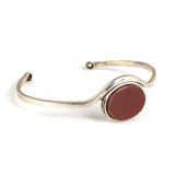 Premium 925 Sterling Silver Flat Agate Bracelet