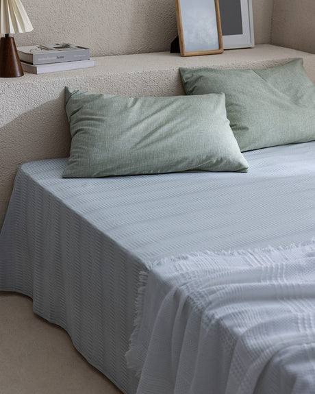 Cotton Blend Single Bed Sheet Set - Ranforce Weave Comfort