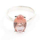 925 Sterling Silver Oval Zultanite Ring with Zircon Accents