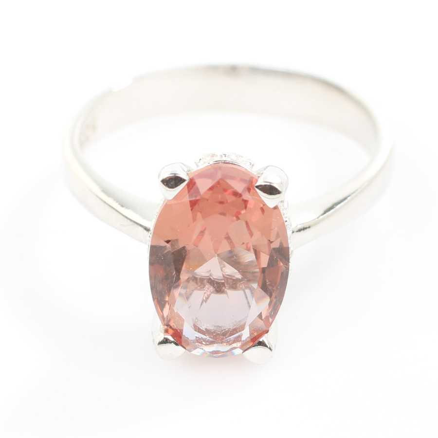 925 Sterling Silver Oval Zultanite Ring with Zircon Accents