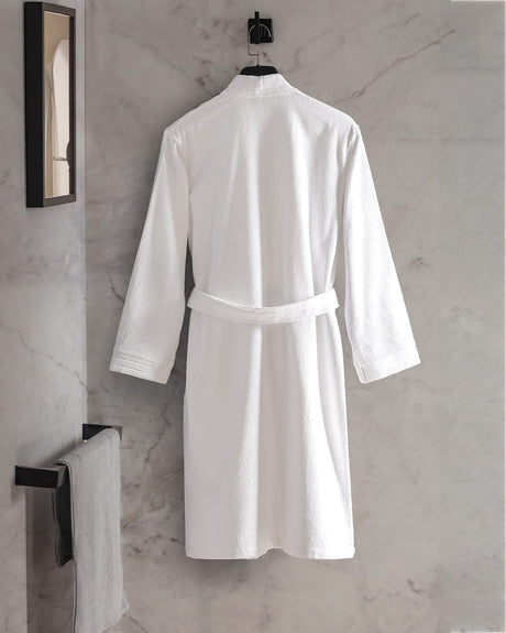 100% Cotton Kimono Bathrobe - Striped Unisex Hotel Collection