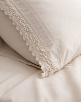 100% Cotton Double Bedspread Set - Soft & Serene Ecru Design
