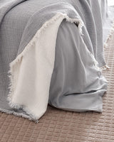 Ensemble de literie nuptiale de luxe 8 pièces - Housse de couette anthracite écru et draps