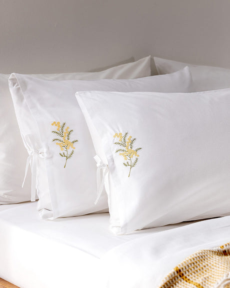 Bresnay 100% Cotton Pillowcase - Soft & Breathable Yellow Cover
