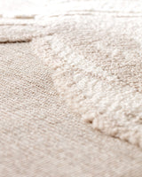 Alfombra de Polipropileno - Beige con Bordes con Flecos