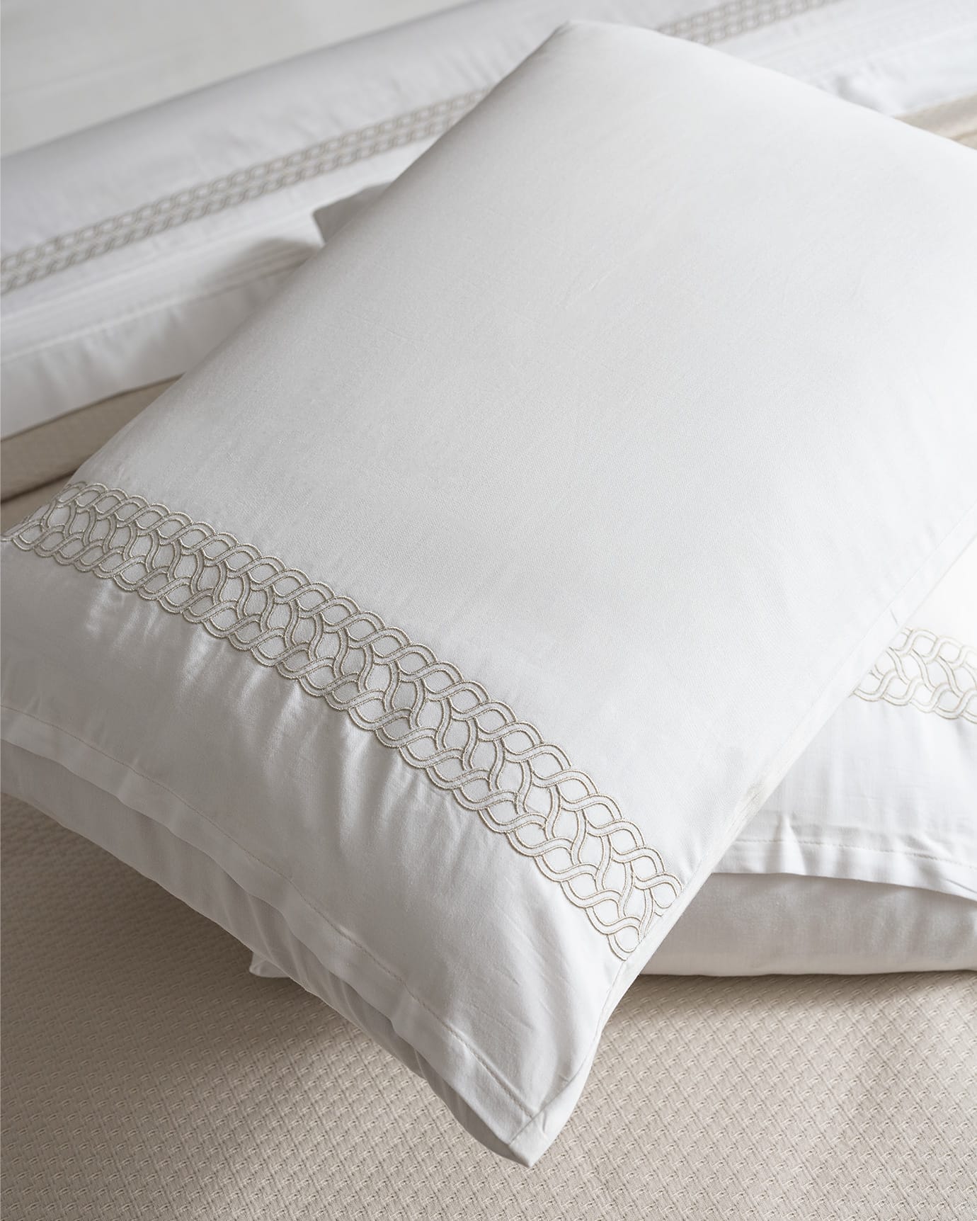 100% Cotton Double Pique Set - Elegant Embroidered Design