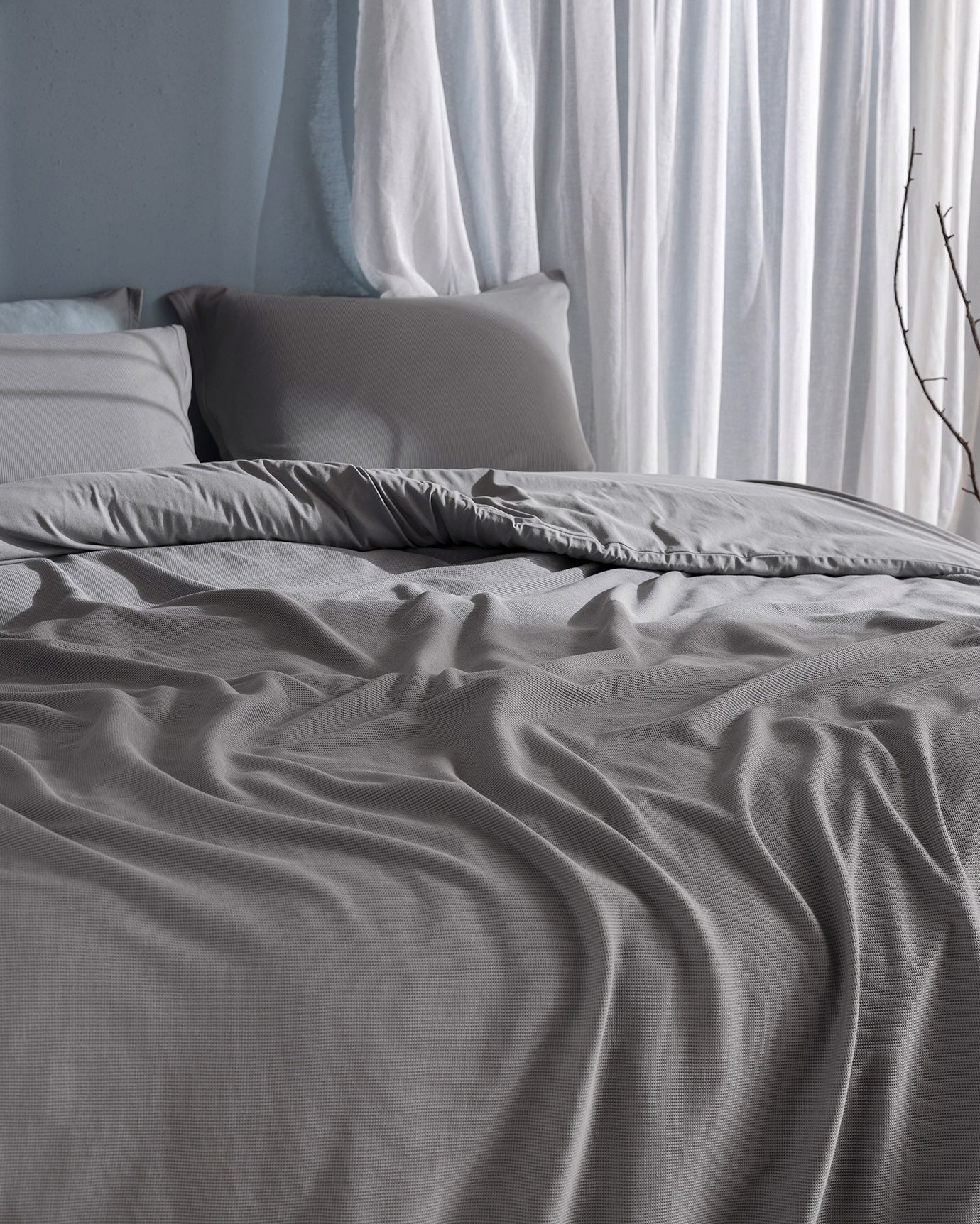 Soft Combed Cotton Single Duvet Cover Set - Jersey Knit Comfort
