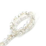 Sterling Silver Intricate Link Hand Chain with Ring