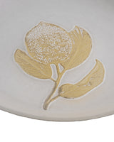 Glass Dessert Plate - Citron Motif Pearl Finish