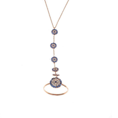 925 Sterling Rose Silver Evil Eye Hand Chain with Zircon
