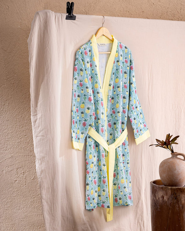 100% Cotton Muslin Women's Bathrobe - Soft & Absorbent