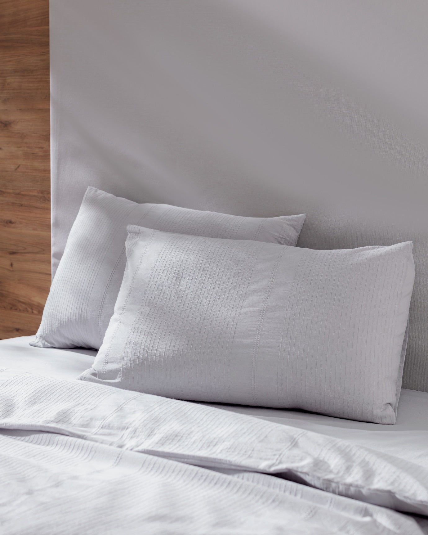 100% Cotton Dobby Weave Duvet Cover Set - Twin Size, Light Gray