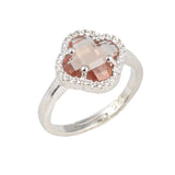 Sterling Silver Zultanite & Zircon Clover Halo Ring