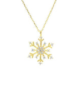 Sterling Silver Zircon Snowflake Pendant Necklace - Winter Elegance