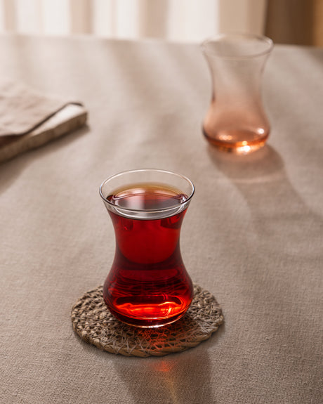 Glass 6-Piece Tea Glass Set - Modern Vibrant Design