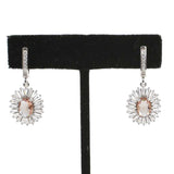 925 Sterling Silver Oval Zultanite & Baguette Drop Earrings