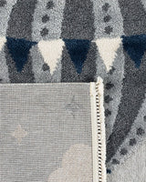 Polypropylene Area Rug - Modern Grey with Fringed Edges