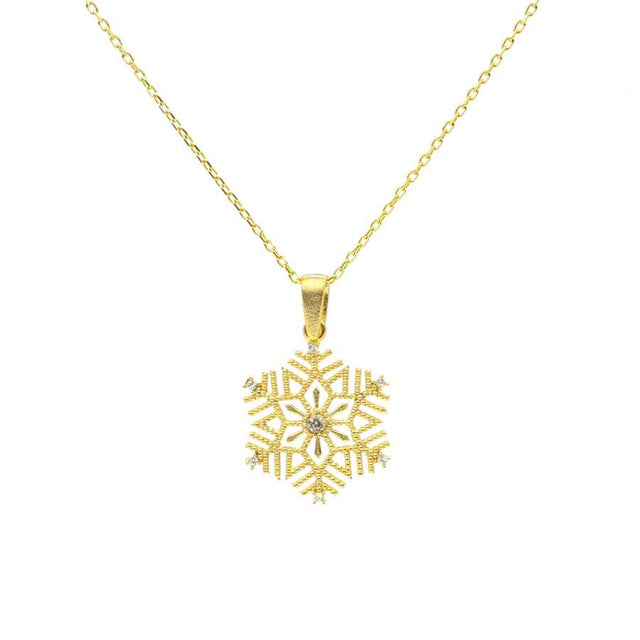 Premium 925 Sterling Silver Snowflake Pendant Necklace