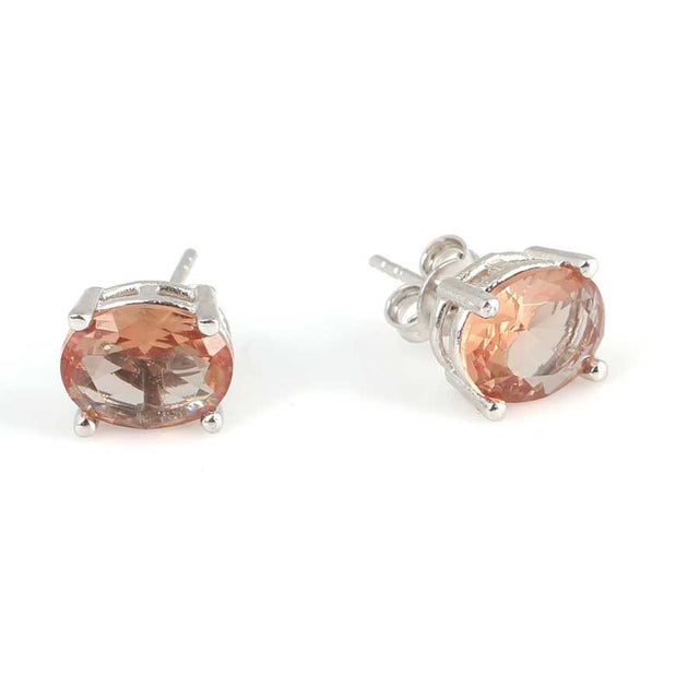 Sterling Silver Oval Zultanite Stud Earrings - Color-Changing Gem
