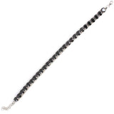 Sterling Silver Onyx Tennis Bracelet - Classic Round Stone Design