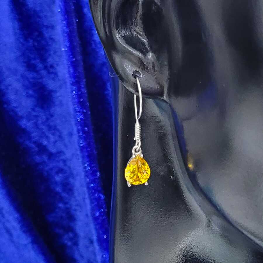 Professional Grade Sterling Silver Citrine Drop Earrings