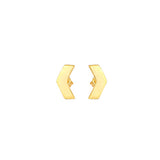 Sterling Silver Tiny Chevron Stud Earrings - Minimalist