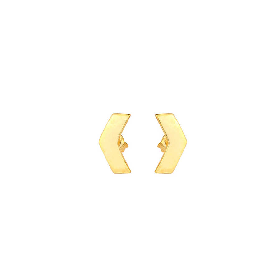 Sterling Silver Tiny Chevron Stud Earrings - Minimalist