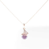 Sterling Silver Frosted Amethyst Butterfly Necklace