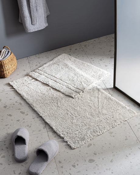 Farges 2-Piece Cotton Bath Mat Set - Soft & Absorbent Bathroom Rugs