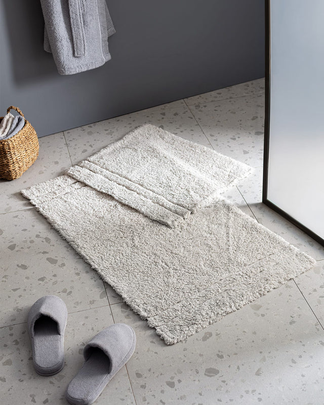 Farges 2-Piece Cotton Bath Mat Set - Soft & Absorbent Bathroom Rugs