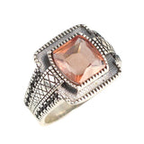 Premium 925 Sterling Silver Faceted Zultanite Men's Ring