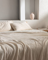 100% Cotton Muslin Double Duvet Cover Set - Yarn-Dyed Agnes