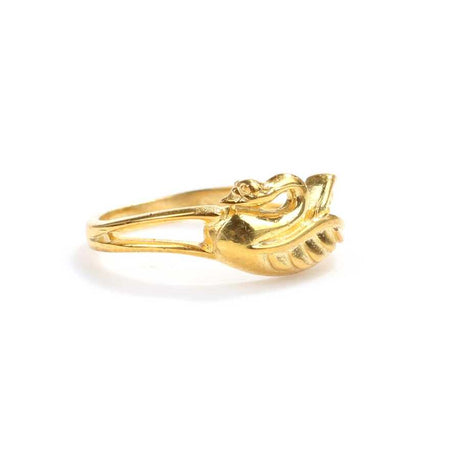 925 Sterling Silver Swan Motif Ring - Nature-Inspired Elegance