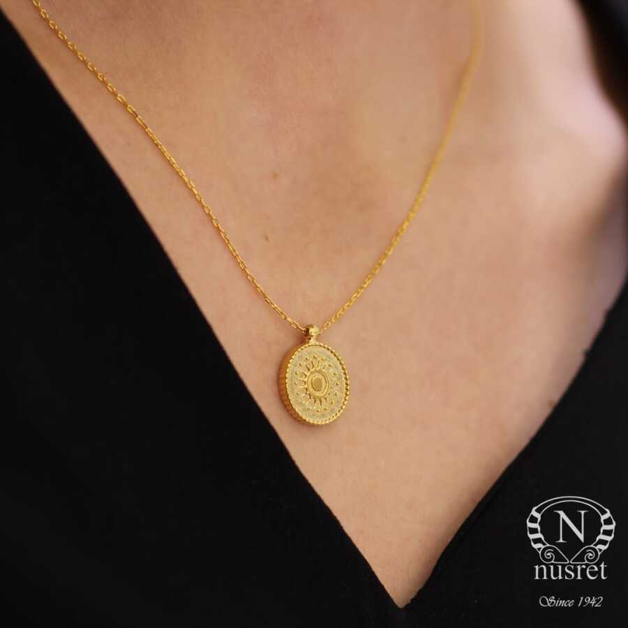 Authentic 925 Sterling Silver Knight Medallion Pendant Necklace