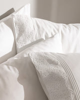 100% Cotton Sateen Duvet Cover Set - Elegant Embroidered Bedding