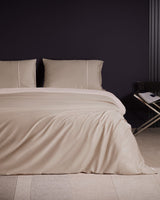 Luxurious 100% Cotton Sateen King Size Piped Duvet Cover Set
