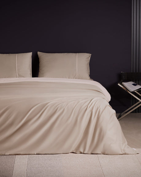 Luxurious 100% Cotton Sateen King Size Piped Duvet Cover Set
