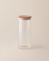 360ML Cylinder Glass Spice Jar with Airtight Lid - Clear Food Storage Container