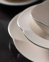 Elegant 28-Piece Dinner Set for 6 People - White & Silver Finish