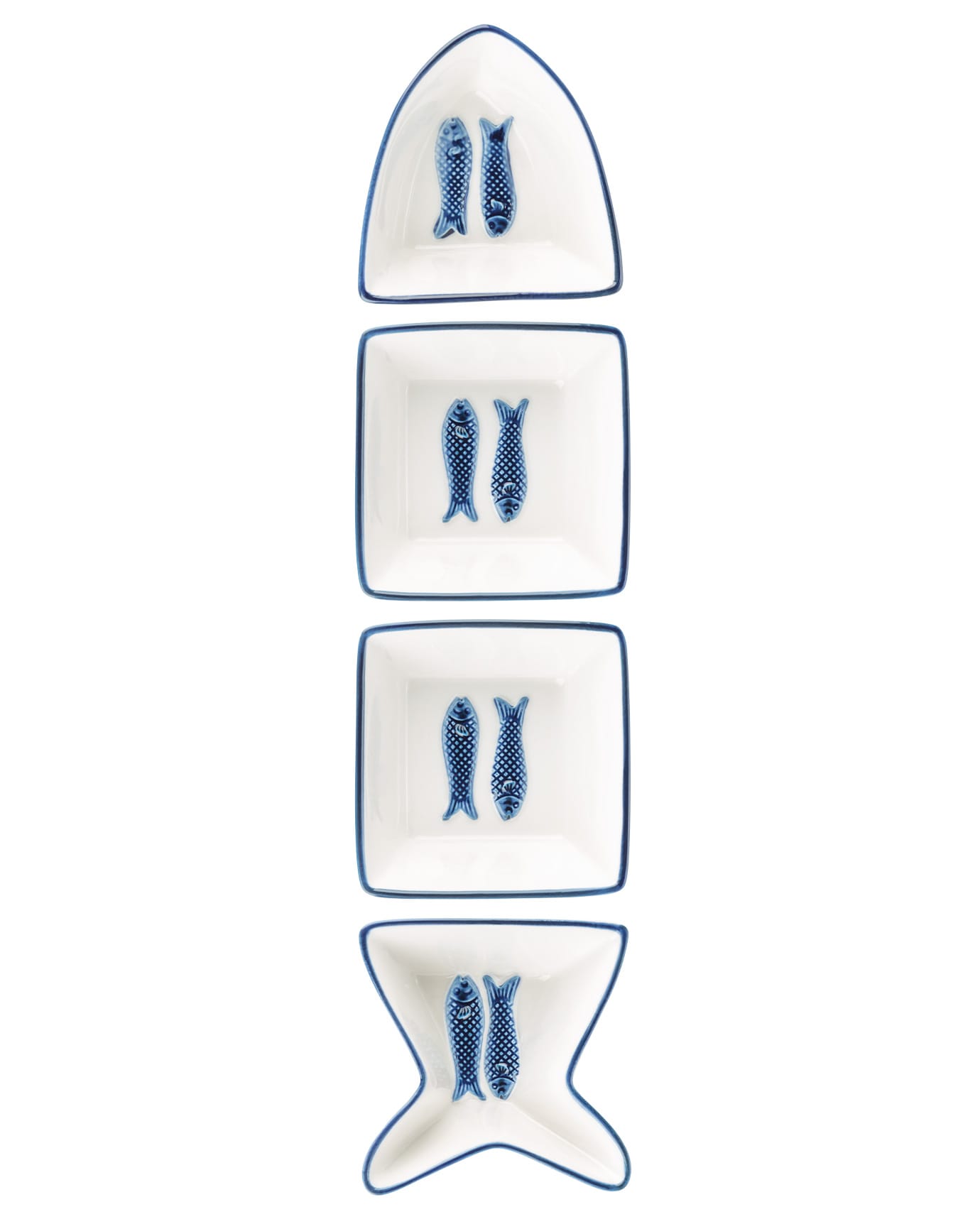 New Bone China 4-Piece Presentation Platter Set - Marine Design