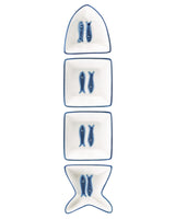 New Bone China 4-Piece Presentation Platter Set - Marine Design