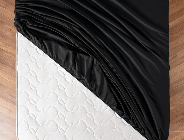 Ciel King Size 100% Cotton Satin Fitted Sheet - Soft & Luxurious Comfort