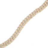 Sterling Silver Yellow Zircon Gourmet Chain Bracelet