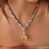 Premium 925 Sterling Silver Citrine Gemstone Necklace