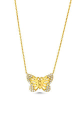 Premium Sterling Silver Butterfly Garden Necklace White
