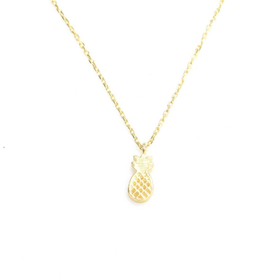Sterling Silver Tiny Pineapple Pendant Necklace - Minimalist Charm