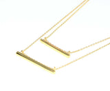 Sterling Silver Double Bar Necklace - Minimalist Layered Style