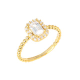Bague baguette en argent sterling de qualité supérieure
