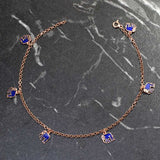 Sterling Silver Enamel Elephant Anklet - Delicate Charm Design